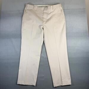 Vintage Orvis Chino Pants Mens 40x30 Cream Straight Leg Stretch Waist 90s